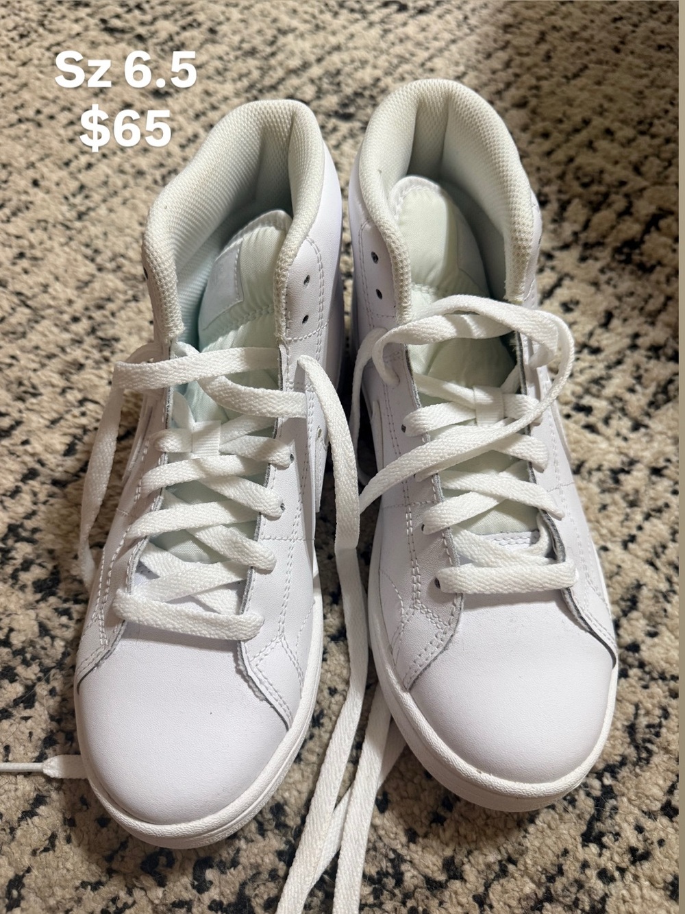 Nike Court Royale 2 Mid Triple White High Top Sneakers Women’s 6.5 New